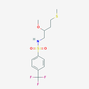 molecular formula C13H18F3NO3S2 B2364262 N-(2-Methoxy-4-methylsulfanylbutyl)-4-(trifluoromethyl)benzenesulfonamide CAS No. 2320465-45-8