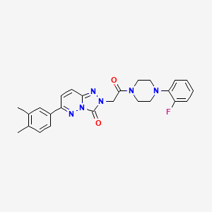 molecular formula C25H25FN6O2 B2364264 6-(3,4-dimethylphenyl)-2-(2-(4-(2-fluorophenyl)piperazin-1-yl)-2-oxoethyl)-[1,2,4]triazolo[4,3-b]pyridazin-3(2H)-one CAS No. 1189695-22-4