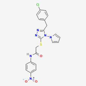 2-((5-(4-chlorobenzyl)-4-(1H-pyrrol-1-yl)-4H-1,2,4-triazol-3-yl)thio)-N-(4-nitrophenyl)acetamide