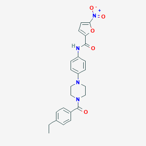molecular formula C24H24N4O5 B236428 N-{4-[4-(4-ethylbenzoyl)-1-piperazinyl]phenyl}-5-nitro-2-furamide 
