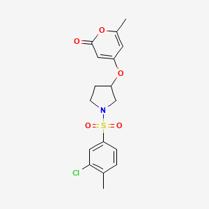 4-((1-((3-chloro-4-methylphenyl)sulfonyl)pyrrolidin-3-yl)oxy)-6-methyl-2H-pyran-2-one