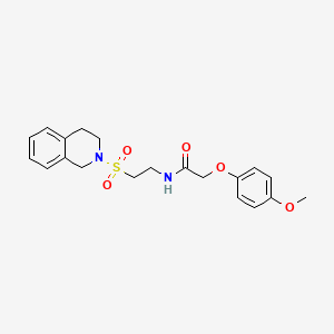 molecular formula C20H24N2O5S B2364306 N-(2-((3,4-dihydroisoquinolin-2(1H)-yl)sulfonyl)ethyl)-2-(4-methoxyphenoxy)acetamide CAS No. 922087-60-3