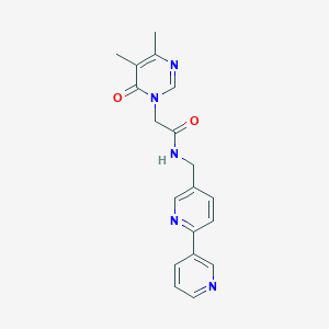 molecular formula C19H19N5O2 B2364317 N-([2,3'-bipyridin]-5-ylmethyl)-2-(4,5-dimethyl-6-oxopyrimidin-1(6H)-yl)acetamide CAS No. 2034210-29-0