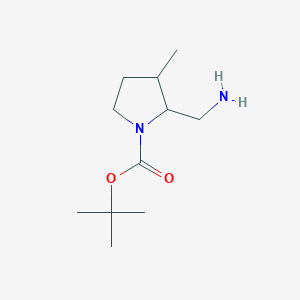 molecular formula C11H22N2O2 B2364324 Tert-butyl 2-(aminomethyl)-3-methylpyrrolidine-1-carboxylate CAS No. 1593964-32-9