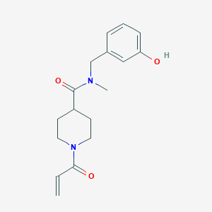 molecular formula C17H22N2O3 B2364331 N-[(3-Hydroxyphenyl)methyl]-N-methyl-1-prop-2-enoylpiperidine-4-carboxamide CAS No. 2361877-75-8