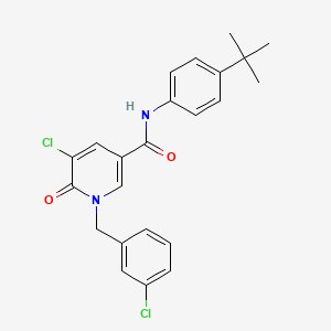 molecular formula C23H22Cl2N2O2 B2364332 N-(4-tert-butylphenyl)-5-chloro-1-[(3-chlorophenyl)methyl]-6-oxopyridine-3-carboxamide CAS No. 400088-59-7