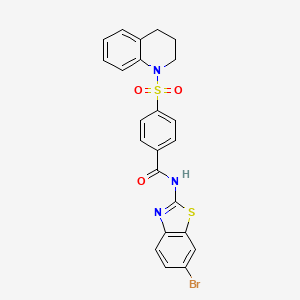 molecular formula C23H18BrN3O3S2 B2364342 N-(6-bromo-1,3-benzothiazol-2-yl)-4-(1,2,3,4-tetrahydroquinoline-1-sulfonyl)benzamide CAS No. 325733-86-6