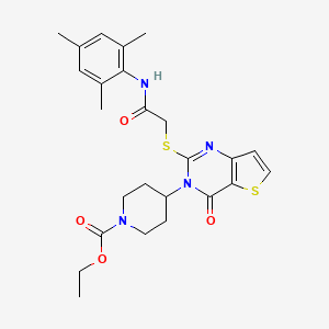 ethyl 4-(2-((2-(mesitylamino)-2-oxoethyl)thio)-4-oxothieno[3,2-d]pyrimidin-3(4H)-yl)piperidine-1-carboxylate