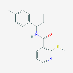 molecular formula C17H20N2OS B2364374 N-[1-(4-methylphenyl)propyl]-2-(methylsulfanyl)pyridine-3-carboxamide CAS No. 1090036-69-3