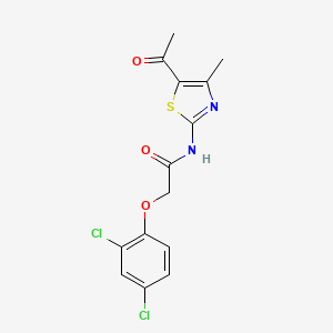 molecular formula C14H12Cl2N2O3S B2364382 N-(5-acetyl-4-methyl-1,3-thiazol-2-yl)-2-(2,4-dichlorophenoxy)acetamide CAS No. 391867-93-9