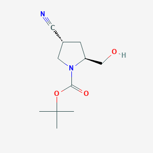 molecular formula C11H18N2O3 B2364421 Tert-butyl (2s,4r)-4-cyano-2-(hydroxymethyl)pyrrolidine-1-carboxylate CAS No. 1269755-22-7