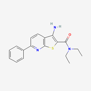 molecular formula C18H19N3OS B2364445 3-amino-N,N-diethyl-6-phenylthieno[2,3-b]pyridine-2-carboxamide CAS No. 385400-92-0
