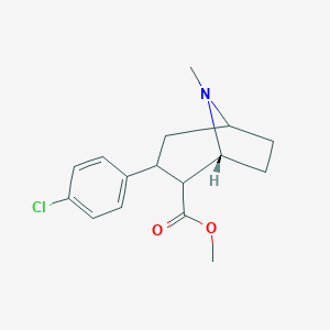 molecular formula C16H20ClNO2 B236445 3-(4-Chlorophenyl)tropane-2-carboxylic acid methyl ester CAS No. 130342-80-2