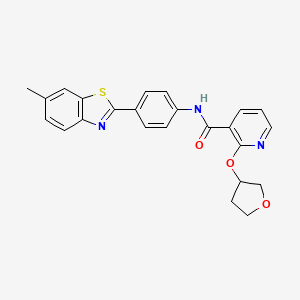 molecular formula C24H21N3O3S B2364459 N-[4-(6-methyl-1,3-benzothiazol-2-yl)phenyl]-2-(oxolan-3-yloxy)pyridine-3-carboxamide CAS No. 2034359-50-5