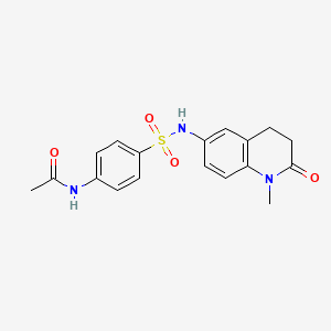 molecular formula C18H19N3O4S B2364477 N-{4-[(1-methyl-2-oxo-1,2,3,4-tetrahydroquinolin-6-yl)sulfamoyl]phenyl}acetamide CAS No. 922105-66-6