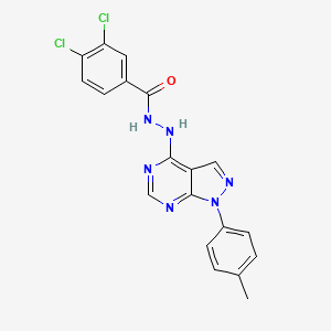 molecular formula C19H14Cl2N6O B2364485 3,4-dichloro-N'-[1-(4-methylphenyl)-1H-pyrazolo[3,4-d]pyrimidin-4-yl]benzohydrazide CAS No. 890938-25-7