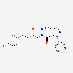 N-[(4-fluorophenyl)methyl]-2-(4-methyl-7-oxo-1-phenylpyrazolo[3,4-d]pyridazin-6-yl)acetamide
