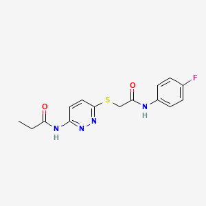 N-(6-((2-((4-fluorophenyl)amino)-2-oxoethyl)thio)pyridazin-3-yl)propionamide
