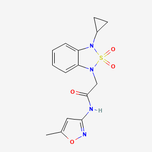 2-(3-cyclopropyl-2,2-dioxo-1,3-dihydro-2lambda6,1,3-benzothiadiazol-1-yl)-N-(5-methyl-1,2-oxazol-3-yl)acetamide