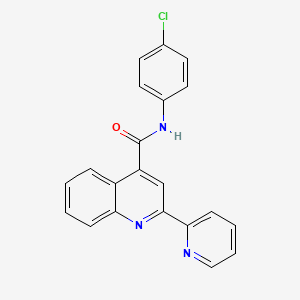 molecular formula C21H14ClN3O B2364508 N-(4-chlorophenyl)-2-(pyridin-2-yl)quinoline-4-carboxamide CAS No. 879919-38-7