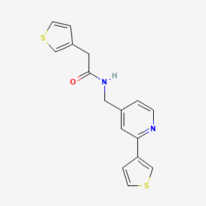 molecular formula C16H14N2OS2 B2364522 2-(thiophen-3-yl)-N-((2-(thiophen-3-yl)pyridin-4-yl)methyl)acetamide CAS No. 2034307-86-1