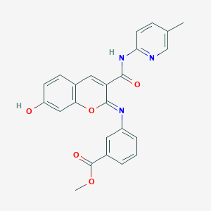 molecular formula C24H19N3O5 B2364541 methyl 3-({(2Z)-7-hydroxy-3-[(5-methylpyridin-2-yl)carbamoyl]-2H-chromen-2-ylidene}amino)benzoate CAS No. 1327196-39-3