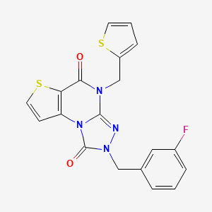 molecular formula C19H13FN4O2S2 B2364547 2-(3-fluorobenzyl)-4-(2-thienylmethyl)-2,4-dihydrothieno[2,3-e][1,2,4]triazolo[4,3-a]pyrimidine-1,5-dione CAS No. 1358429-10-3