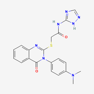 molecular formula C20H19N7O2S B2364599 2-({3-[4-(dimethylamino)phenyl]-4-oxo-3,4-dihydroquinazolin-2-yl}sulfanyl)-N-(4H-1,2,4-triazol-3-yl)acetamide CAS No. 1116071-33-0