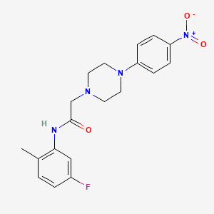 molecular formula C19H21FN4O3 B2364628 N-(5-fluoro-2-methylphenyl)-2-[4-(4-nitrophenyl)piperazin-1-yl]acetamide CAS No. 882080-52-6