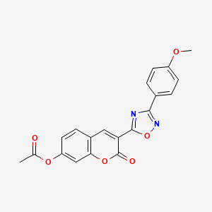 molecular formula C20H14N2O6 B2364633 3-[3-(4-methoxyphenyl)-1,2,4-oxadiazol-5-yl]-2-oxo-2H-chromen-7-yl acetate CAS No. 931352-40-8