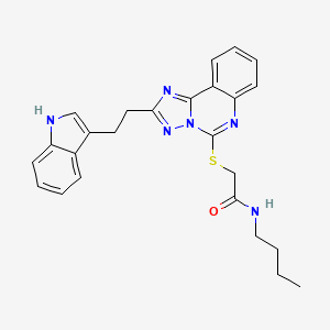 molecular formula C25H26N6OS B2364643 N-butyl-2-({2-[2-(1H-indol-3-yl)ethyl]-[1,2,4]triazolo[1,5-c]quinazolin-5-yl}sulfanyl)acetamide CAS No. 443674-46-2