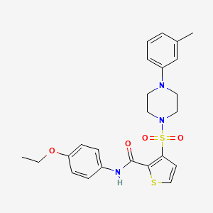 molecular formula C24H27N3O4S2 B2364657 N-(4-ethoxyphenyl)-3-{[4-(3-methylphenyl)piperazin-1-yl]sulfonyl}thiophene-2-carboxamide CAS No. 1207057-35-9