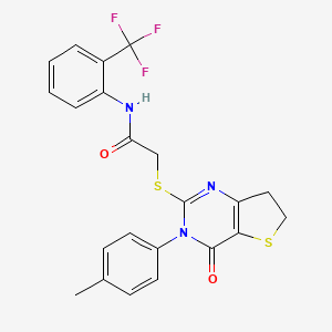 B2364662 2-((4-oxo-3-(p-tolyl)-3,4,6,7-tetrahydrothieno[3,2-d]pyrimidin-2-yl)thio)-N-(2-(trifluoromethyl)phenyl)acetamide CAS No. 686771-29-9