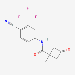 N-[4-Cyano-3-(trifluoromethyl)phenyl]-1-methyl-3-oxocyclobutane-1-carboxamide