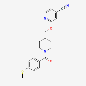 2-[[1-(4-Methylsulfanylbenzoyl)piperidin-4-yl]methoxy]pyridine-4-carbonitrile