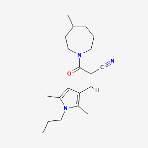(Z)-3-(2,5-dimethyl-1-propylpyrrol-3-yl)-2-(4-methylazepane-1-carbonyl)prop-2-enenitrile