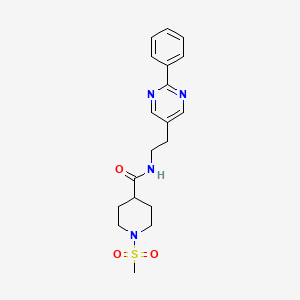 1-(methylsulfonyl)-N-(2-(2-phenylpyrimidin-5-yl)ethyl)piperidine-4-carboxamide