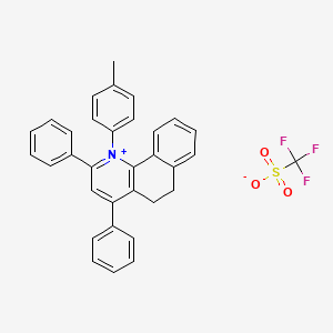 molecular formula C33H26F3NO3S B2364708 1-(4-Methylphenyl)-2,4-diphenyl-5,6-dihydro benzo[h]quinolinium  trifluoromethanesulfonate CAS No. 76017-55-5