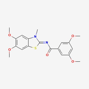 molecular formula C19H20N2O5S B2364709 N-[(2Z)-5,6-dimethoxy-3-methyl-2,3-dihydro-1,3-benzothiazol-2-ylidene]-3,5-dimethoxybenzamide CAS No. 895450-99-4