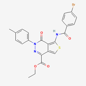 molecular formula C23H18BrN3O4S B2364735 Ethyl 5-(4-bromobenzamido)-4-oxo-3-(p-tolyl)-3,4-dihydrothieno[3,4-d]pyridazine-1-carboxylate CAS No. 851948-31-7