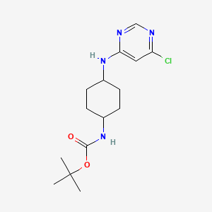 molecular formula C15H23ClN4O2 B2364746 tert-Butyl (4-((6-chloropyrimidin-4-yl)amino)cyclohexyl)carbamate CAS No. 1289387-46-7