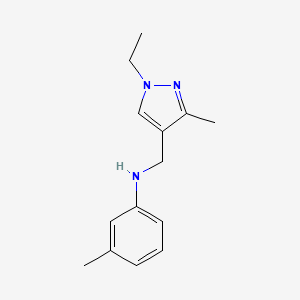 molecular formula C14H19N3 B2364752 N-((1-Ethyl-3-methyl-1H-pyrazol-4-yl)methyl)-3-methylaniline CAS No. 1006322-94-6