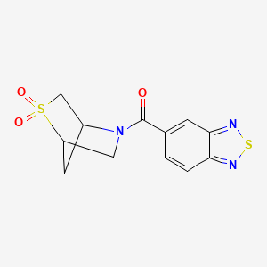 molecular formula C12H11N3O3S2 B2364787 Benzo[c][1,2,5]thiadiazol-5-yl(2,2-dioxido-2-thia-5-azabicyclo[2.2.1]heptan-5-yl)methanone CAS No. 2034292-98-1