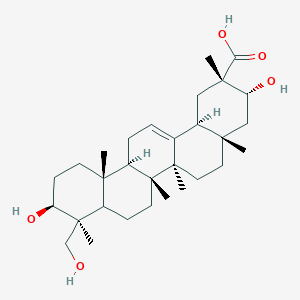 molecular formula C17H32N6O4 B236479 (2S,3R,4aS,6aR,6aS,6bR,9S,10S,12aR,14bS)-3,10-dihydroxy-9-(hydroxymethyl)-2,4a,6a,6b,9,12a-hexamethyl-1,3,4,5,6,6a,7,8,8a,10,11,12,13,14b-tetradecahydropicene-2-carboxylic acid CAS No. 131177-50-9