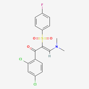 molecular formula C17H14Cl2FNO3S B2364806 (2Z)-1-(2,4-dichlorophenyl)-3-(dimethylamino)-2-(4-fluorobenzenesulfonyl)prop-2-en-1-one CAS No. 344265-59-4