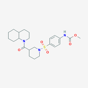 molecular formula C23H33N3O5S B2364811 methyl N-(4-{[3-(decahydroquinoline-1-carbonyl)piperidin-1-yl]sulfonyl}phenyl)carbamate CAS No. 326610-33-7