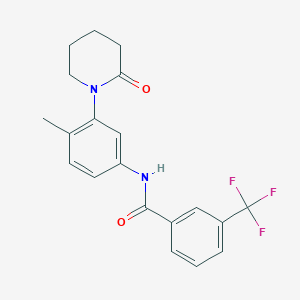 molecular formula C20H19F3N2O2 B2364816 N-[4-methyl-3-(2-oxopiperidin-1-yl)phenyl]-3-(trifluoromethyl)benzamide CAS No. 942014-13-3