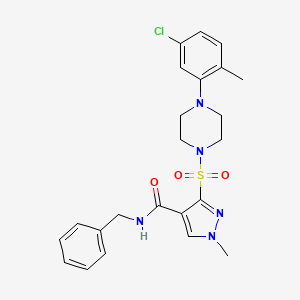 molecular formula C23H26ClN5O3S B2364870 N-benzyl-3-{[4-(5-chloro-2-methylphenyl)piperazin-1-yl]sulfonyl}-1-methyl-1H-pyrazole-4-carboxamide CAS No. 1189655-32-0