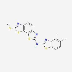 molecular formula C18H14N4S4 B2364879 N-(4,5-dimethyl-1,3-benzothiazol-2-yl)-2-methylsulfanyl-[1,3]thiazolo[4,5-g][1,3]benzothiazol-7-amine CAS No. 1334373-47-5