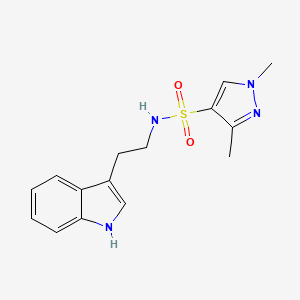 molecular formula C15H18N4O2S B2364904 N-(2-(1H-indol-3-yl)ethyl)-1,3-dimethyl-1H-pyrazole-4-sulfonamide CAS No. 1006347-56-3